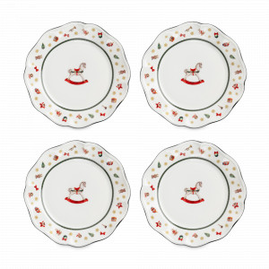 Набор из 4-х закусочных тарелок «Лошадка», 19 см, фарфор, белый, декор, серия Miracle, ANNA LAFARG, Китай, Тарелки