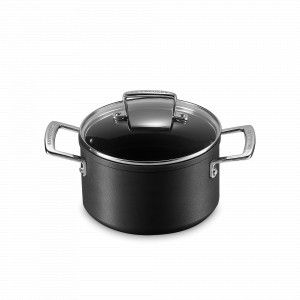 Кастрюля с крышкой, 20 см, алюминий, стекло, черный, серия No Colour, LE CREUSET, Франция, LE CREUSET (Франция)