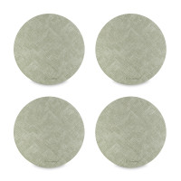 Набор из 4-х круглых подстановочных салфеток, 35 см, полиуретан, мятный, серия Leanera, LIBERTY JONES, Россия