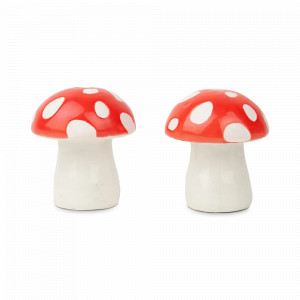 Набор из солонки и перечницы, 6.5 см, керамика, белый, серия Amanita, DOIY, Испания, Солонки и перечницы