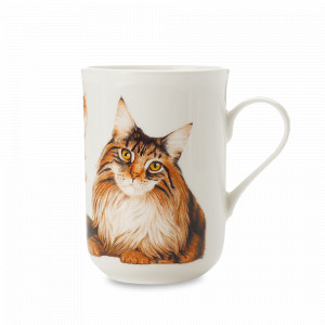 Кружка «Мейн-кун», 300 мл, костяной фарфор, белый, декор, серия Питомцы, MAXWELL WILLIAMS, Австралия, MAXWELL & WILLIAMS (Австралия)