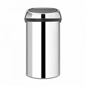 Контейнер для мусора, 60 л, нержавеющая сталь, хром, серия TOUCH BIN, BRABANTIA, Бельгия, Металлические ведра для мусора