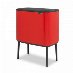 Контейнер для мусора, 3 х 11 л, нержавеющая сталь, красный, серия BO TOUCH BIN, BRABANTIA, Бельгия, Скидка до -20% на мусорные ведра Brabantia