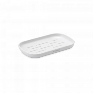 Мыльница, 13,5 х 8,1 х 1,6 см, пластик, белый, серия ReNew, BRABANTIA, Бельгия, Диспенсеры и мыльницы