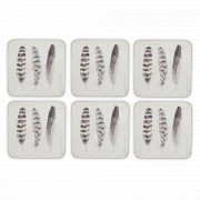 Набор из 6-ти подстановочных салфеток Feathers, 10,5 х 10,5 см, пробка, декор, CREATIVE TOPS, Великобритания, Набор плейсматов