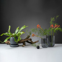 Горшок цветочный, 16.5 см, 1.2 л, доломит, серый, серия Edge, TKANO, Россия_00819890053242753289.jpg