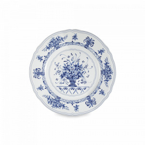 Тарелка десертная Bianco e arancione, 20.5 см, фарфор, белый, синий, серия Neos Anthiros, LE COQ, Италия, Neos Anthiros