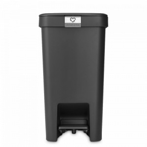 Ведро для мусора с крышкой, 16 л, пластик, тёмно-серый, серия Step Up, BRABANTIA, Бельгия, BRABANTIA (Бельгия)