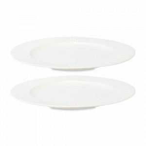 Набор из 2-х обеденных тарелок Dual Glazing, 27 см, фарфор, белый, серия Soft Ripples, LIBERTY JONES, Россия, Наборы тарелок для кухни