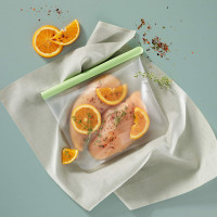 Пакет плоский для хранения продуктов, 1 л, силикон, зеленый, серия Reuse & Reduce, LEKUE, Испания_00817020064335921870.jpg