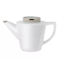 Чайник заварочный с ситечком, 1 л, фарфор, нержавеющая сталь, силикон, белый, хаки, серия Infusion, VIVA Scandinavia, Дания, 