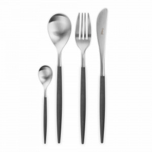 Набор столовых приборов на 6 персон, 24 предметов, черная ручка, серия MIO matte, CUTIPOL, Португалия, CUTIPOL (Португалия)