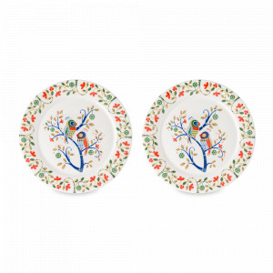 Набор из 2-х закусочных тарелок Love Birds, 21 см, фарфор, белый, декор, серия Birds of Paradise, LIBERTY JONES, Россия, LIBERTY JONES (Россия)