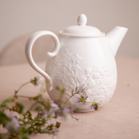 Чайник заварочный, 1.3 л, фарфор, белый, рельеф, серия English gardens, LIBERTY JONES, Китай_00820690050245315966.jpg