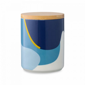 Банка для хранения, 1.25 мл, фарфор, синий с авторским принтом, серия Freak Fruit, TKANO, Россия, Freak Fruit TKANO