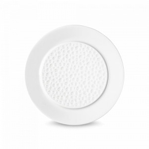 Тарелка пирожковая PERLES DE ROSEE, 14 см, фарфор, белый, рельеф, серия Collection L, GUY DEGRENNE, Франция, Тарелки хлебные