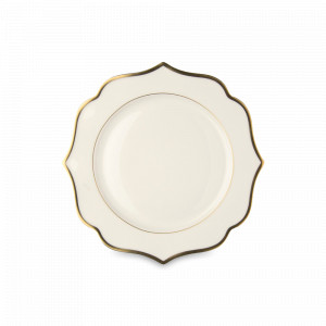 Тарелка пирожковая Avorio, 15 см, костяной фарфор, позолота, цвет: слоновая кость, серия Ionica, LE COQ, Италия, Тарелки хлебные