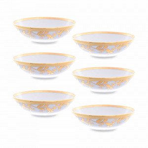 Набор из 6-ти порционных салатников Bordeaux Gold, 15 см, фарфор, бордовый, золотой, серия Tosca, FALKENPORZELLAN, Германия, Наборы фарфоровых салатников