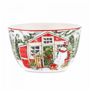 Салатник индивидуальный, диаметр: 14 см, материал: керамика, цвет: декор, серия Дом снеговика, Certified International, США, CERTIFIED INTERNATIONAL (США)