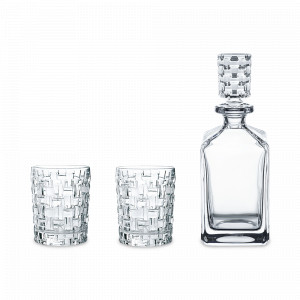 Набор из 3-х предметов: декантер: 750 мл. + 2 стакана: 330 мл, хрустальное стекло, серия Bossa Nova, NACHTMANN, Германия, Штофы для виски