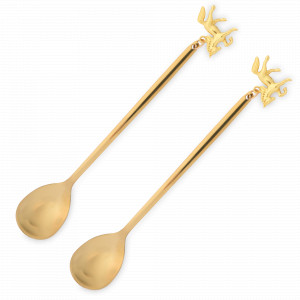 Набор из 2-х десертных ложек «Лошадь», 15 см, сталь, шампань, серия Horse, ANNA LAFARG, Китай, НОВИНКИ