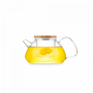 Чайник заварочный с ситечком, 600 мл, боросиликатное стекло, бамбук, SAMADOYO, Китай, Китайские заварочные чайники