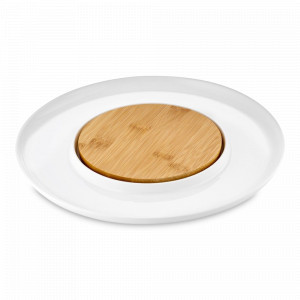 Блюдо сервировочное Bamboo, 26 см, фарфор, бамбук, белый, WALMER, Великобритания, WALMER (Великобритания)