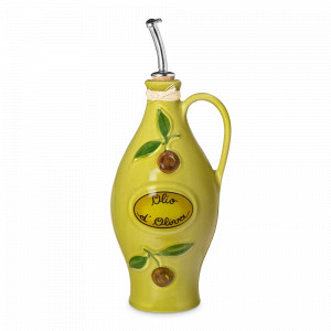 Бутылка для масла, 750 мл, керамика, зеленый, декор, серия Green, NUOVA CER, Италия, NUOVA CER (Италия)