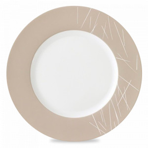 Тарелка сервировочная, 32 см, фарфор, белый, бежевый, серия Boreal Swing, GUY DEGRENNE, Франция, Boreal Swing GUY DEGRENNE