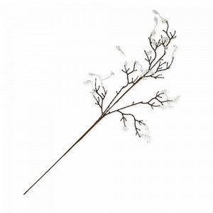 Декор - ветка декоративная «Белые кристаллы», 65 см, пластик, металл, коричневый, серебристый, серия New Year, ANNA LAFARG, Китай, Скидка  до -25% на фарфор  Anna Lafarg