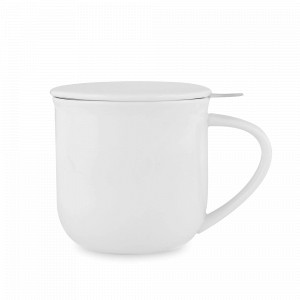 Кружка с ситечком и крышкой Eva, 350 мл, фарфор, нержавеющая сталь, белый, серия Minima, VIVA Scandinavia, Дания, Кружки Viva Scandinavia