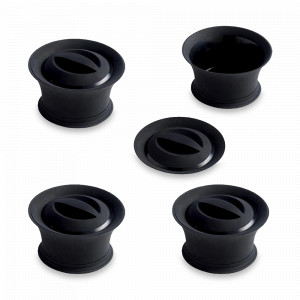 Набор из 4-х форм для приготовления Панна Котты, диаметр: 9,5 см, материал: силикон, цвет: черный, MASTRAD, Франция, MASTRAD (Франция)