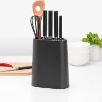 Подставка для ножей с отделением для кухонных принадлежностей, 23 х 19 см, пластик, темно-серый, серия Profile New, BRABANTIA, Бельгия_00802910064298401708.jpg