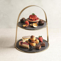 Блюдо двухярусное сервировочное, 29.5 х 35 см, латунь, натуральный камень, серия Arteza, KITCHEN CRAFT, Великобритания_00818450048827916742.jpg