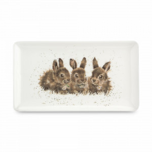 Блюдо сервировочное «Забавная фауна. Крольчата», размер: 20 х 8 см, материал: костяной фарфор, цвет: декор, серия Wrendale Designs, ROYAL WORCESTER, Великобритания, ROYAL WORCESTER (Великобритания)