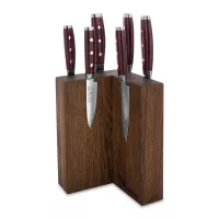 Набор из 6-ти кухонных ножей на подставке из дуба, серия GOU 161, YAXELL, Япония, 