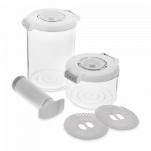 Набор из 2-х вакуумных контейнеров и насоса, тритан, белый, серия RD-Round, STATUS, Словения, STATUS (Словения)