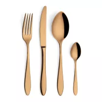 Набор столовых приборов на 6 персон, 24 предмета, цвет медный, серия Colombo, CRISTEMA, Португалия, 