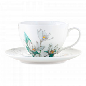 Пара чайная Орхидея белая, 240 мл, фарфор, декор, серия Орхидеи, MAXWELL WILLIAMS, Австралия, MAXWELL & WILLIAMS (Австралия)