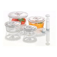 Набор из 4-х вакуумных контейнеров c насосом VacuBoxx R-set, стекло, тритан, CASO, Германия_00811310050214799721.jpg