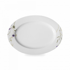 Блюдо овальное, 32 х 23 cм, костяной фарфор, белый, декор, серия Ботаника, NARUMI, Япония, NARUMI (Япония)