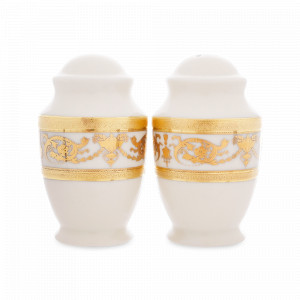 Набор для специй Cream Gold, 2 предмета, 6 см, фарфор, белый, золотой, серия Constanza Imperial, FALKENPORZELLAN, Германия, Солонки и перечницы