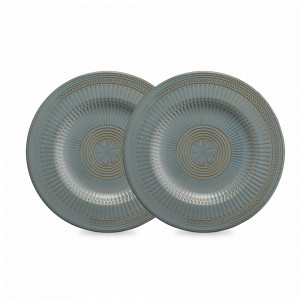 Набор обеденных тарелок, 2 предмета, 26 мл, фарфор, синий, коричневый, серия Antique, LIBERTY JONES, Россия, Antique LIBERTY JONES