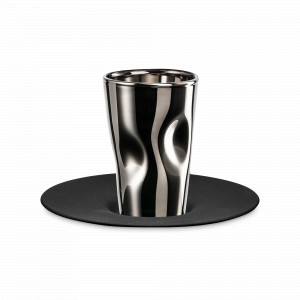 Чашка с блюдцем для эспрессо, 100 мл, цвет-платина/черный, серия Unik, EISCH, Германия, EISCH (Германия)