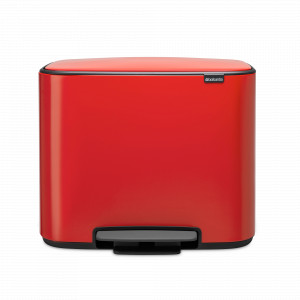 Контейнер для мусора с педалью, 3 х 11 л, нержавеющая сталь, красный, серия BO PEDAL BIN, BRABANTIA, Бельгия, Скидка до -20% на мусорные ведра Brabantia