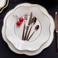 Тарелка обеденная Ivory, 26.5 см, костяной фарфор, позолота, цвет: слоновая кость, серия Anemone, LE COQ, Италия_00816800060751092874.jpg