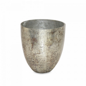 Подсвечник для интерьерной свечи ANTIQUE MATT BURN SILVER, 15 см, стекло, серебристый, ROOMERS FURNITURE, Нидерланды, Подсвечники и канделябры