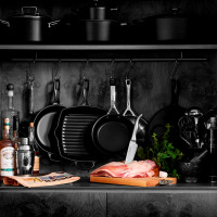 Сковорода - гриль, 26 х 26 см, чугун, черный, серия Matte Black, LE CREUSET, Франция_00797450058981463539.jpg
