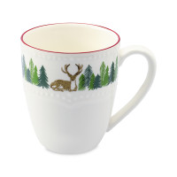 Кружка Nordic forest, 360 мл, фарфор, белый, декор, серия New Year Essential, TKANO, Китай