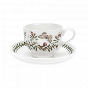 Пара чайная «Горошек», 280 мл, фаянс, белый, декор, серия Botanic Garden, PORTMEIRION, Великобритания, PORTMEIRION (Великобритания)